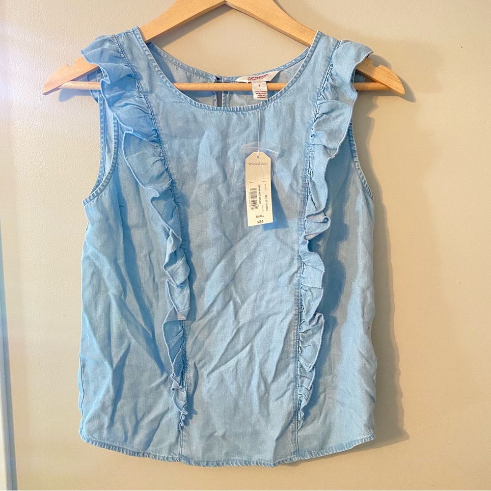 ARIZONA | blue ruffle tank NWT